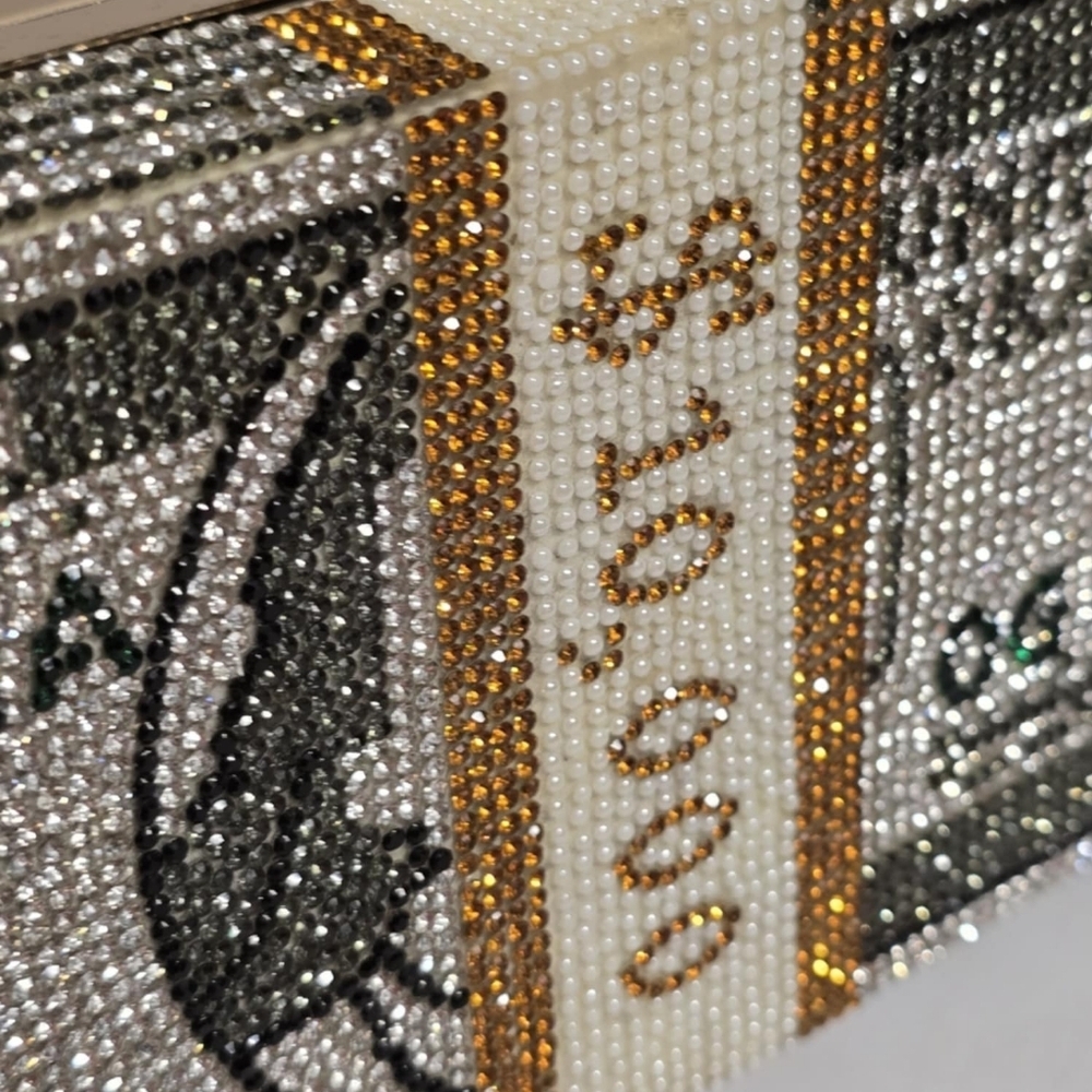 JEWELED MONEY CLUTCH BAG NEW - Picture 13 of 13
